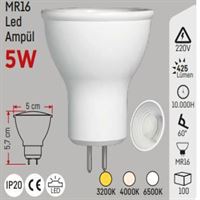 5W COB LED ÇANAK AMPUL MR16 BEYAZ 1